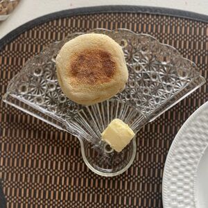 Vintage bread butter glass dish